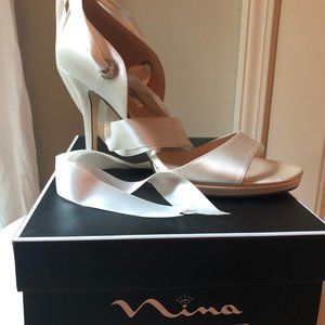 Nina Ramira Ivory Satin Sandal